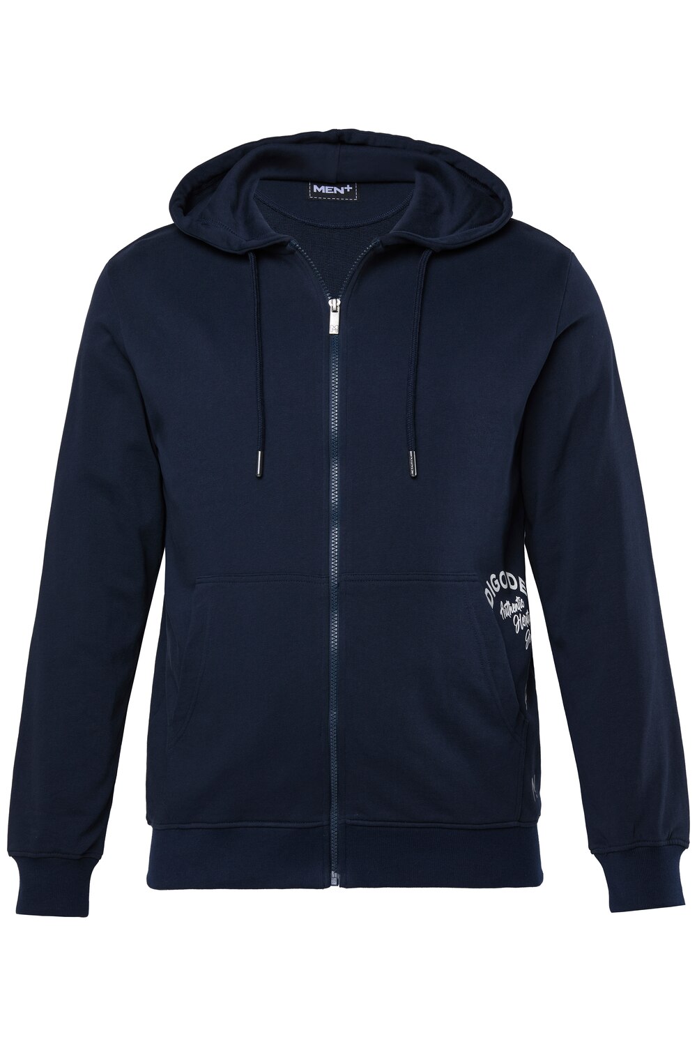 Stora storlekar Hoodiejacka, Her, blå, storlek: 4XL, Bomull, Men Plus