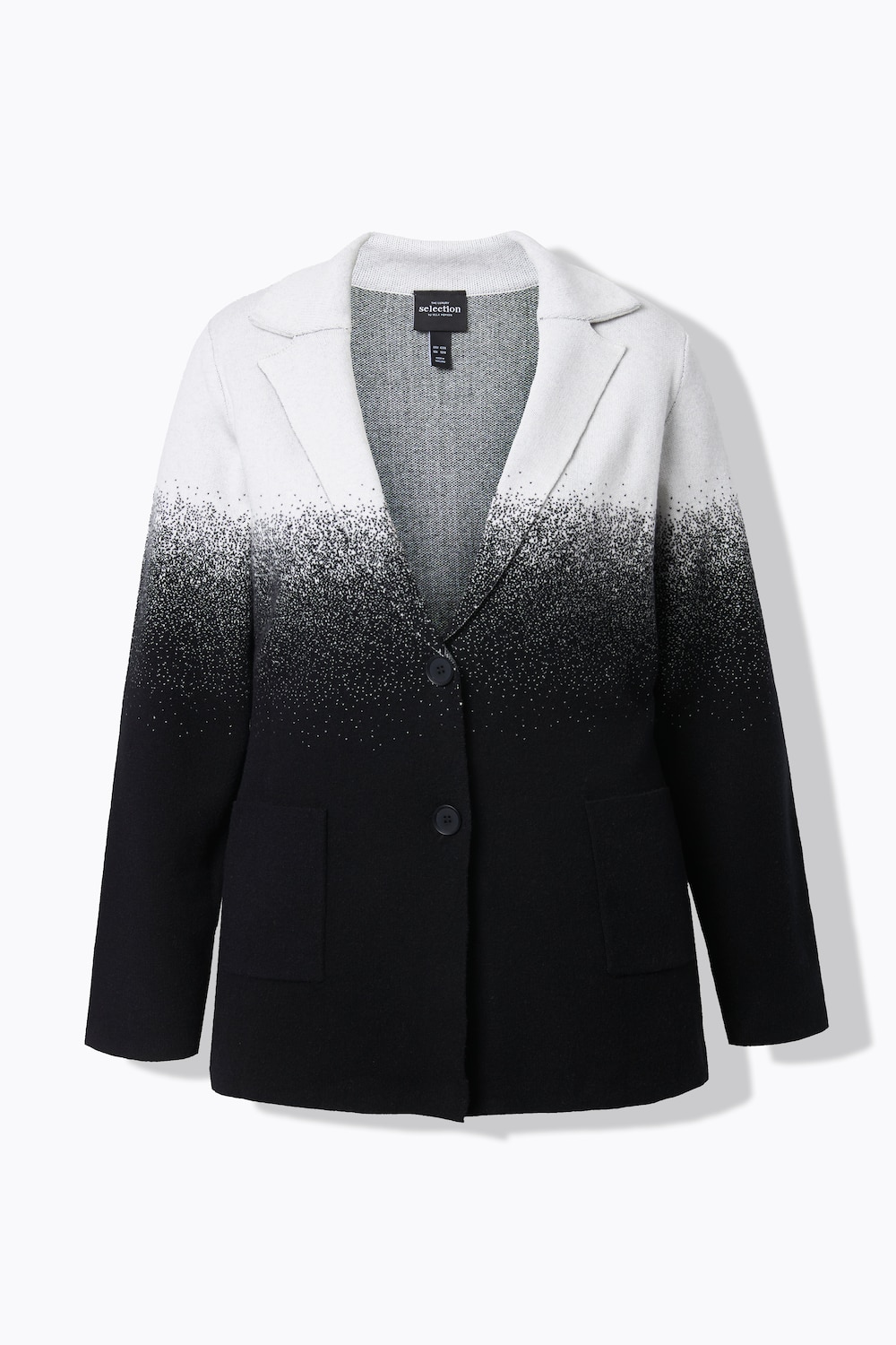Stora storlekar Stickad kavaj, Dam, svart, storlek: 46/48, Viskos/Polyester/Syntetfibrer, Ulla Popken