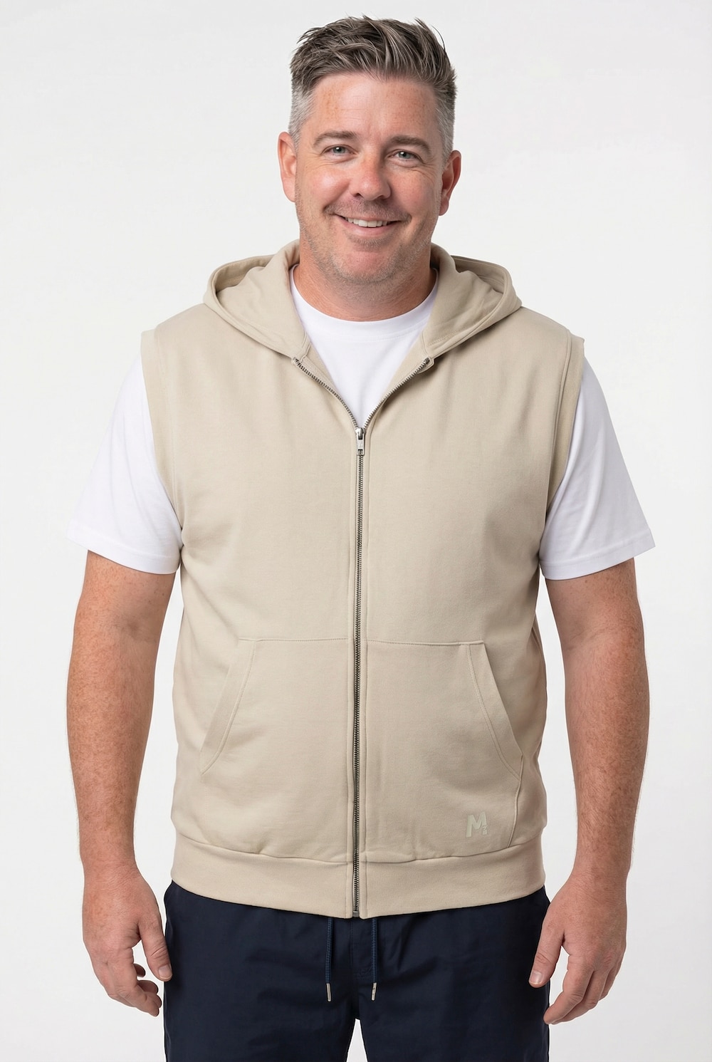 Men+ Weste, Sweat, Kapuze, Kängurutasche, bis 8 XL