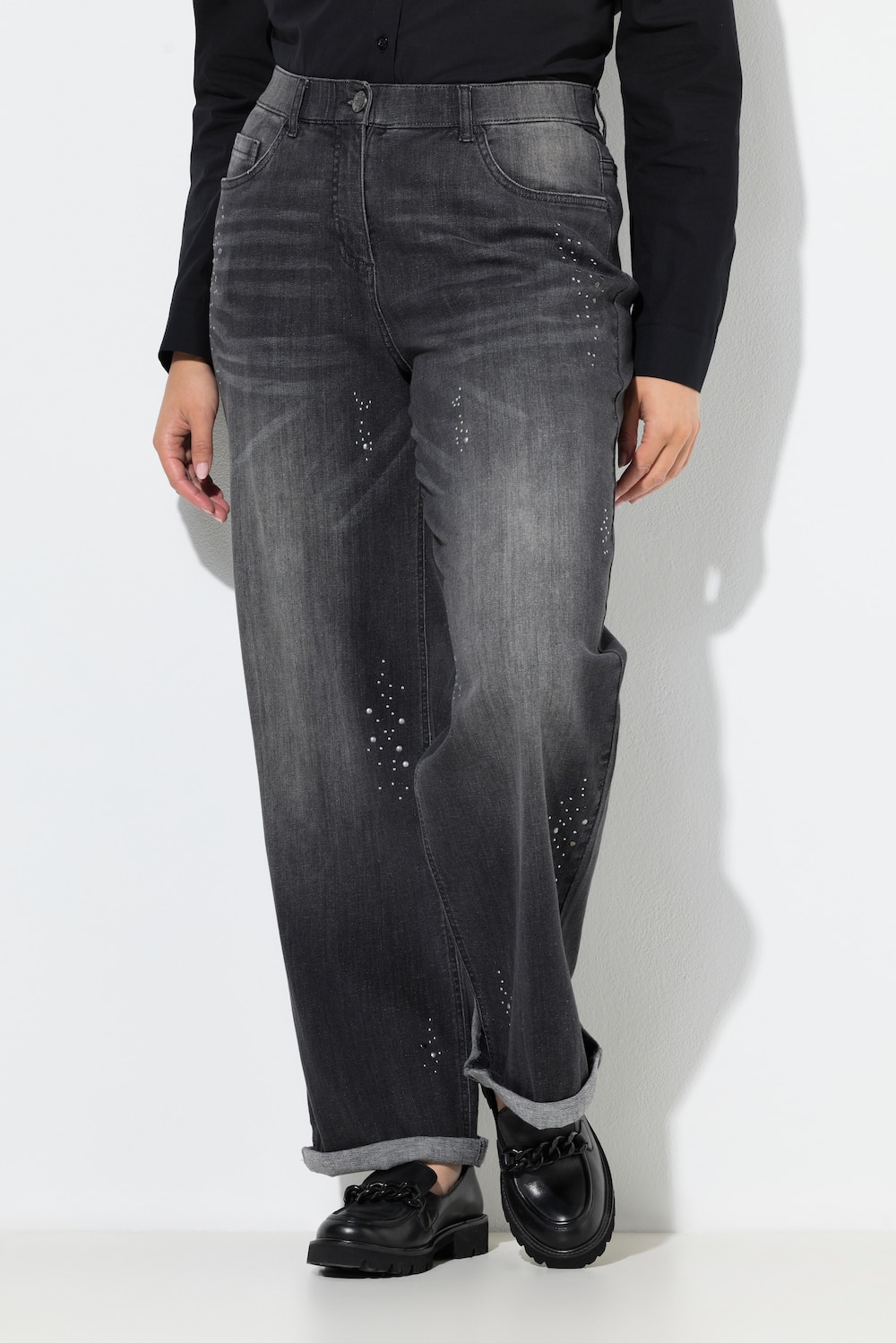 Große Größen Jeans Mary, Damen, schwarz, Größe: 116, Baumwolle, Ulla Popken
