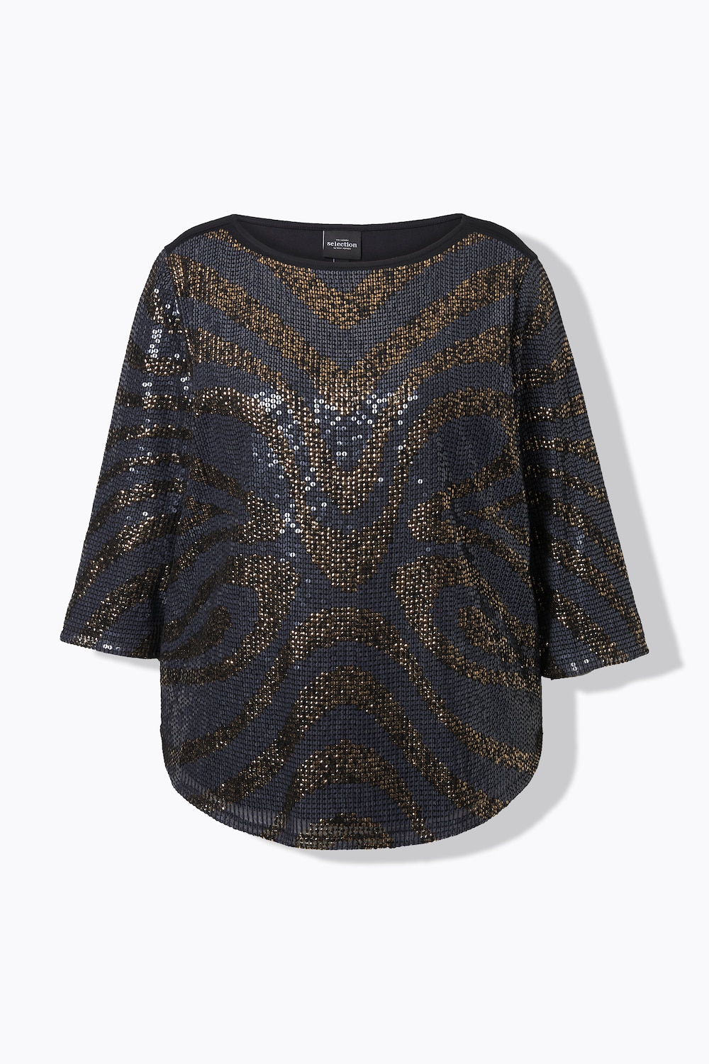 Stora storlekar Vävd topp, Dam, svart, storlek: 54/56, Polyester/Bomull, Ulla Popken
