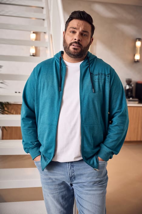 Men+ Hættejakke, Sweat, hætte, kængurulomme, op til 8 XL