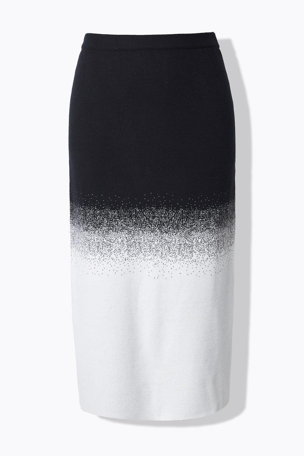 Stora storlekar Stickad midikjol, Dam, svart, storlek: 46/48, Viskos/Polyester/Syntetfibrer, Ulla Popken