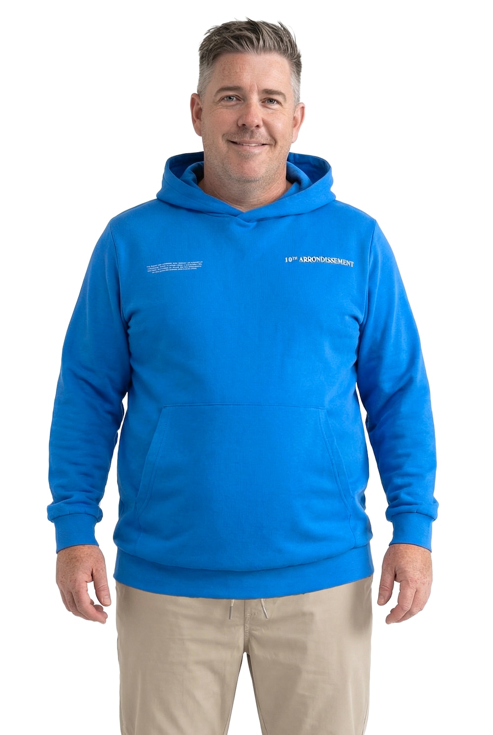 Stora storlekar Hoodie, Her, blå, storlek: 8XL, Bomull, Men Plus