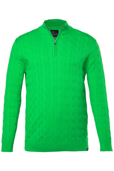 Troyer, dlouhé rukávy, úplet, copový vzor