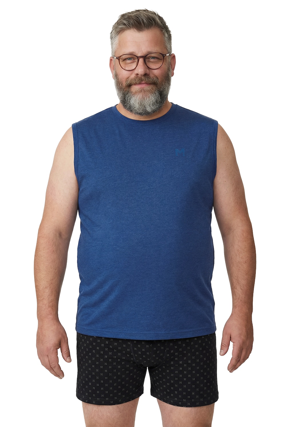Stora storlekar Undertröja, Her, blå, storlek: XL, Bomull/Polyester, Men Plus