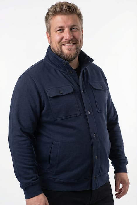 Boston Park Sweatjacke, Stehkragen, Knopfleiste, bis 84/86