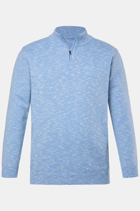 Boston Park Tröja, melerad stickning, stående krage med dragkedja, upp till stl 84/86