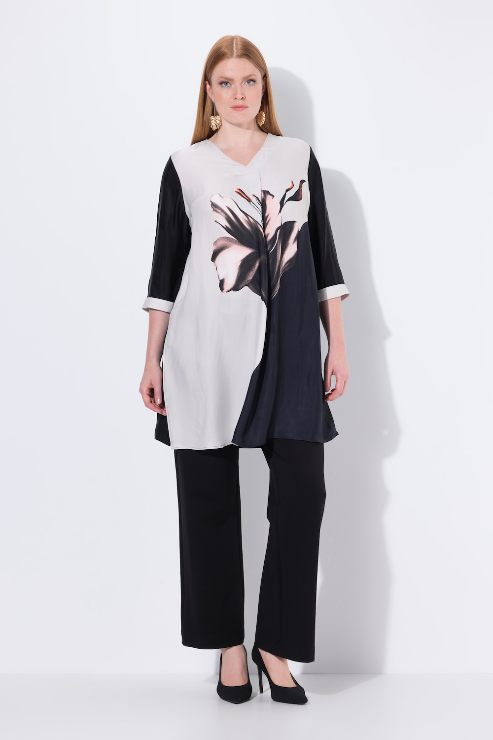 Thumbnail - Große Größen Tunika, Damen, schwarz, Größe: 54/56, Viskose, Ulla Popken