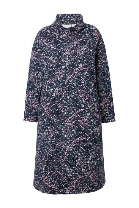 Midi šaty z teplákoviny se šálovým límcem, dlouhý rukáv, bio bavlna