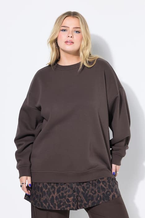 Sweatshirt, oversized, gerundeter Blusensaum