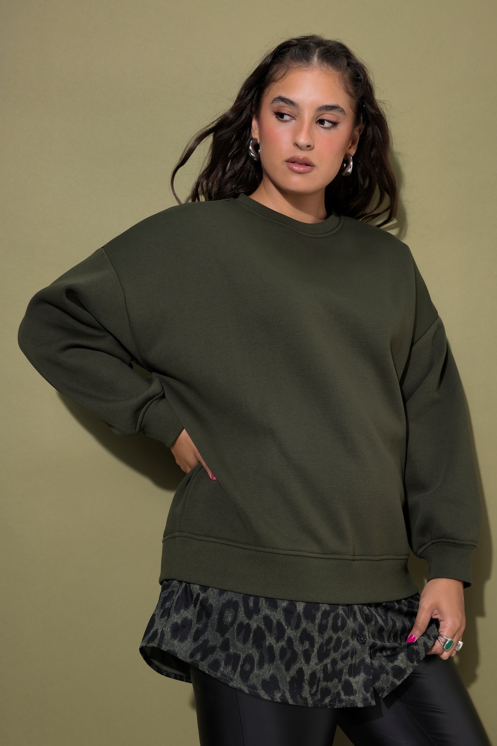 Sweatshirt, oversized, afgeronde blouse zoom