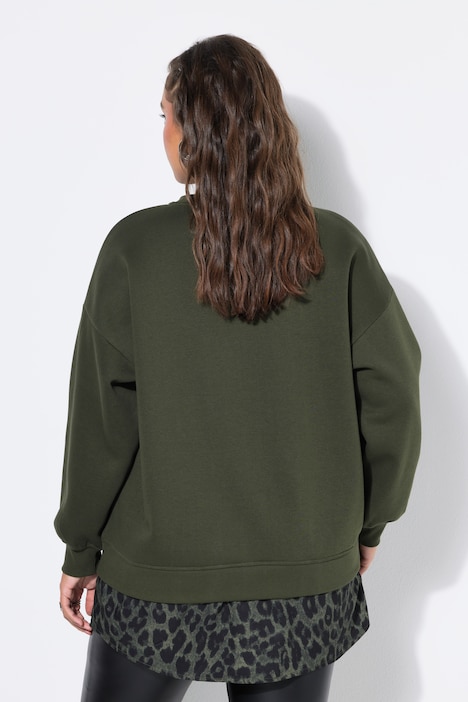 Sweat-shirt oversize, base chemisier arrondie