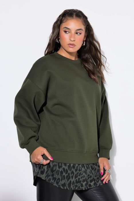 Sweat-shirt oversize, base chemisier arrondie