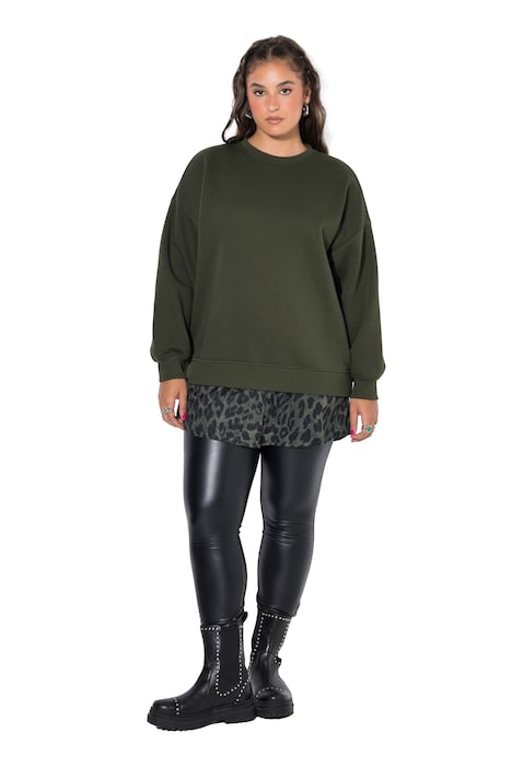 Mikina, oversize, zaoblený halenkový lem