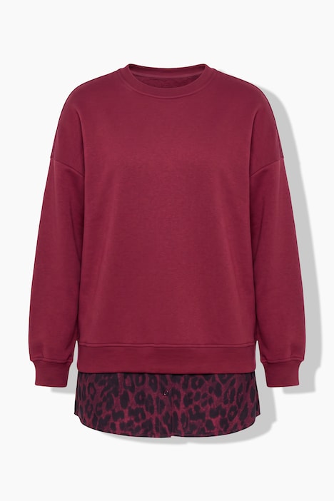 Sweatshirt, oversized, gerundeter Blusensaum