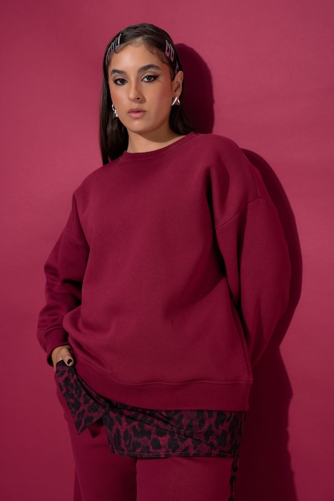 Sweatshirt, oversized, gerundeter Blusensaum