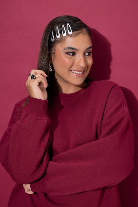 Sweatshirt, oversized, gerundeter Blusensaum