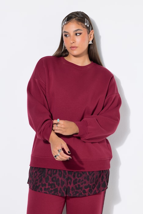 Sweatshirt, oversized, gerundeter Blusensaum