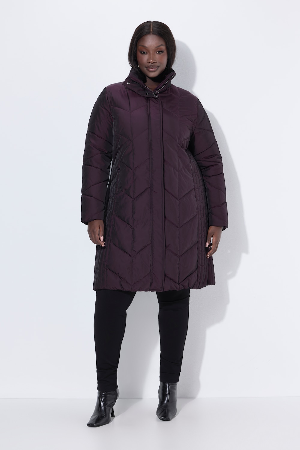 Große Größen Steppmantel, Damen, lila, Größe: 58/60, Polyester, Ulla Popken