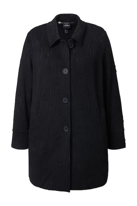 Žakárový žerzejový blejzr, A střih, límeček, dlouhé rukávy