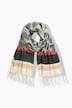 Sjaal, luipaardmotief, strepen, franjes