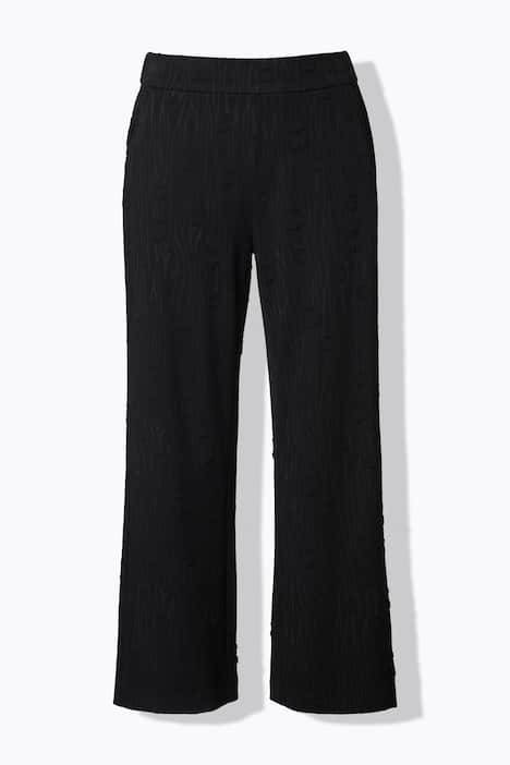 Jacquard-Jerseyhose, weites Bein, Elastikbund