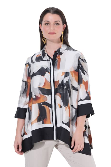 Halenka, cípový lem, oversize, límeček, 3/4 rukávy