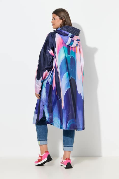 Funktions-Regencape, Unisex, Print, Kapuze