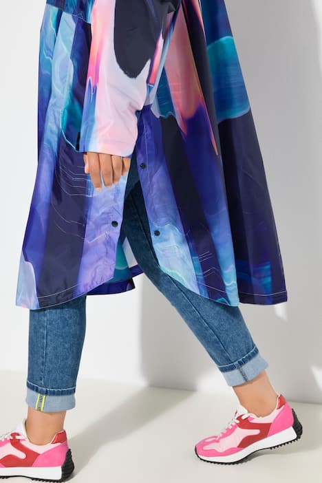 Funktions-Regencape, Unisex, Print, Kapuze
