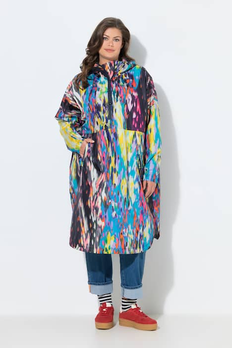 Funktions-Regencape, Unisex, Print, Kapuze