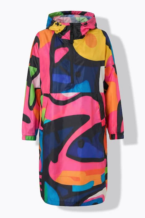 Funktions-Regencape, Unisex, Print, Kapuze
