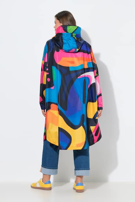 Funktions-Regencape, Unisex, Print, Kapuze