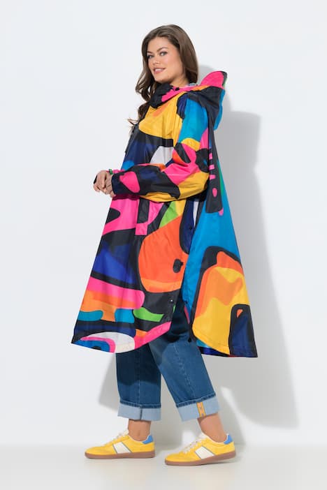 Funktions-Regencape, Unisex, Print, Kapuze