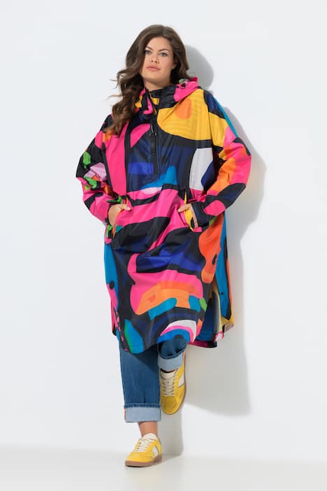 Funktions-Regencape, Unisex, Print, Kapuze