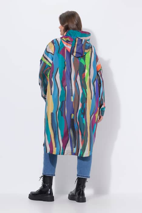 Funktions-Regencape, Unisex, Print, Kapuze