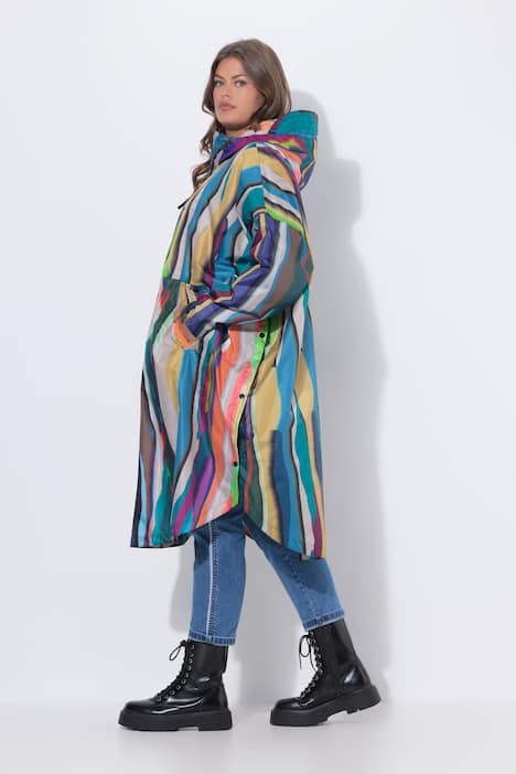 Funktions-Regencape, Unisex, Print, Kapuze