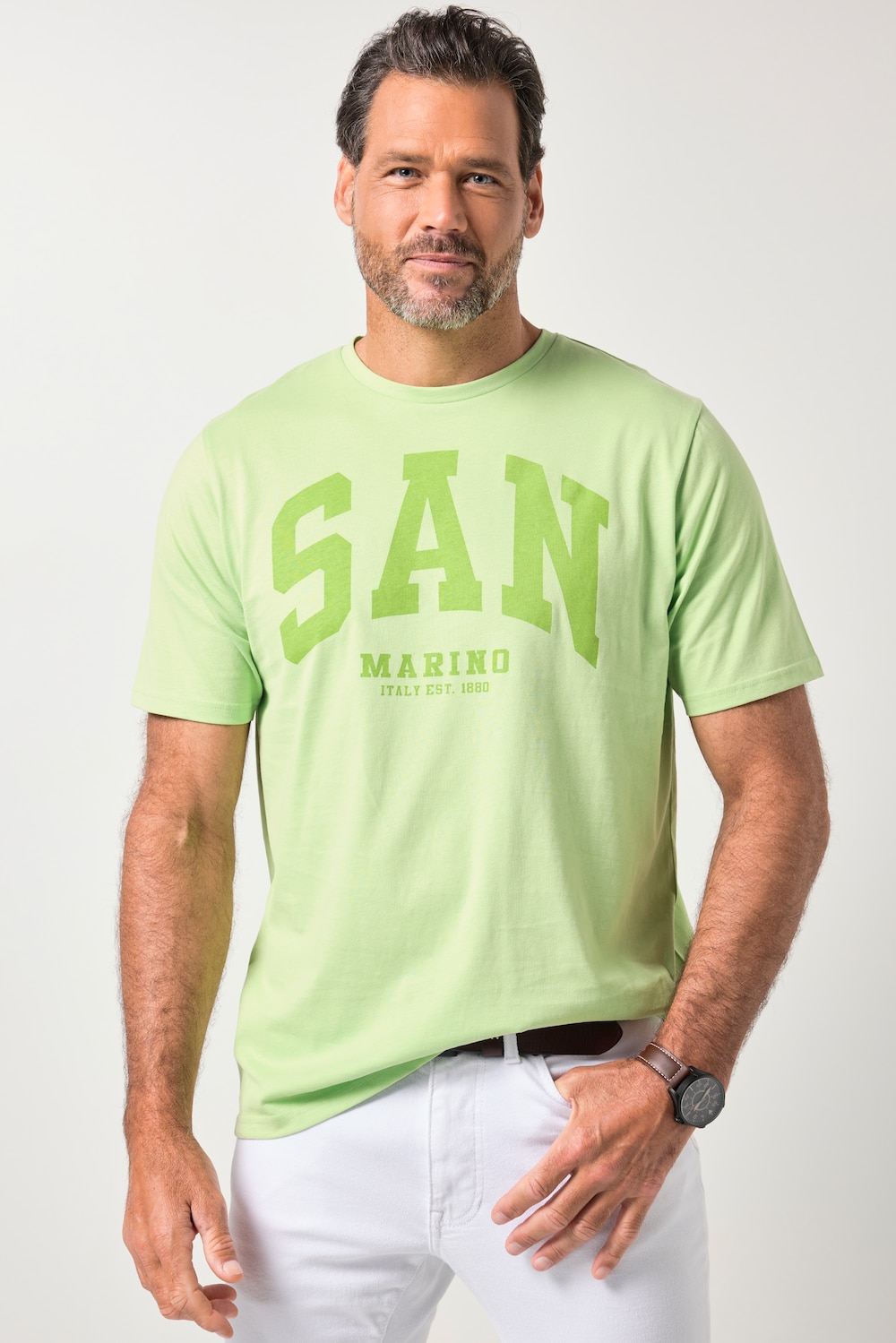 JP1880 T-Shirt, Halbarm, Brust-Print, bis 8 XL