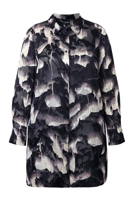 Dlouhá halenka, průsvitná, límeček, dlouhé rukváy, hedvábí