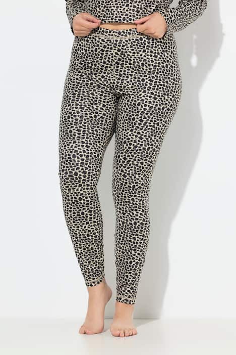 Functionele ski-legging, luipaardpatroon, smalle pijpen, gerecycled