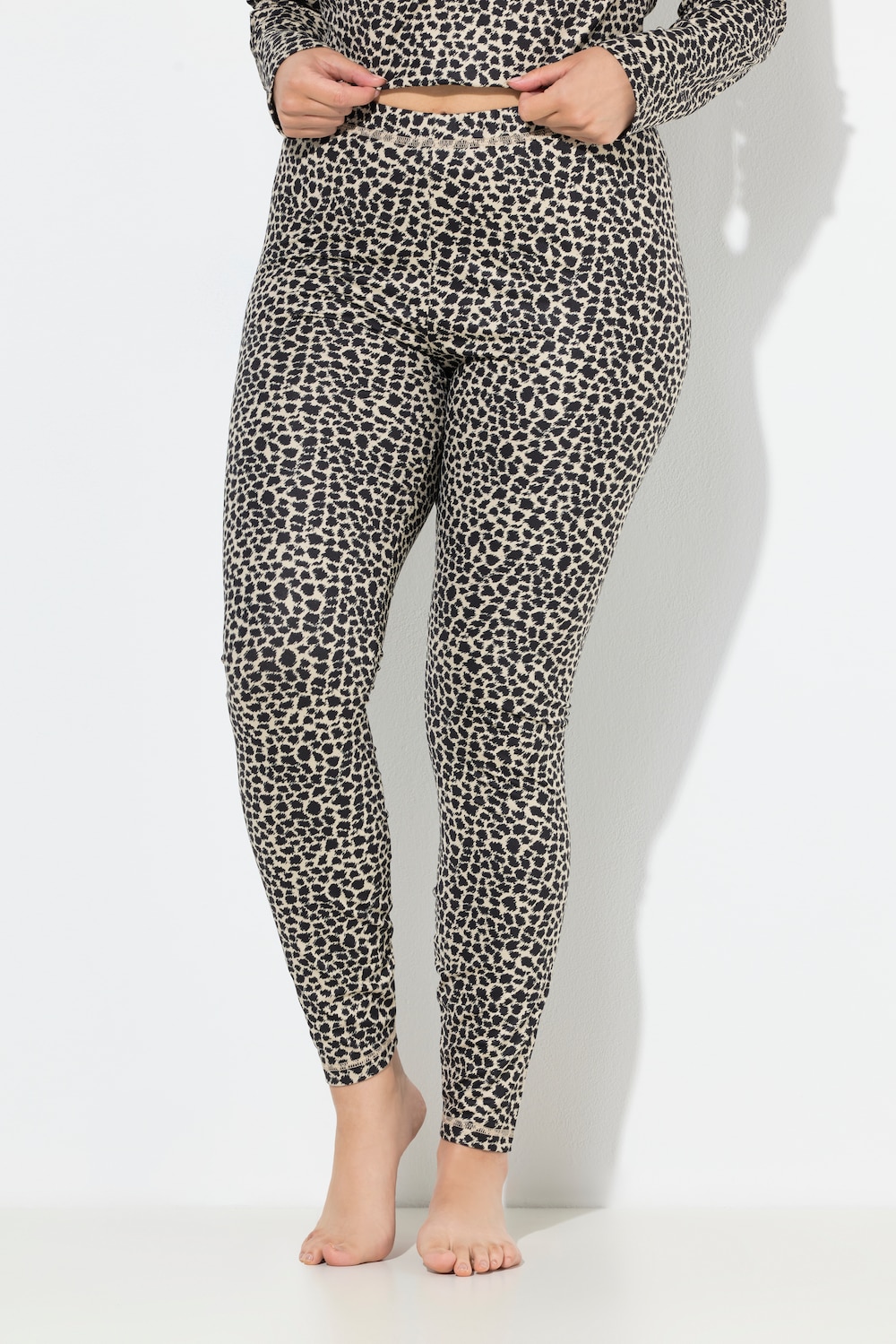 Große Größen Ski-Funktionsleggings, Damen, schwarz, Größe: 50/52, Ulla Popken