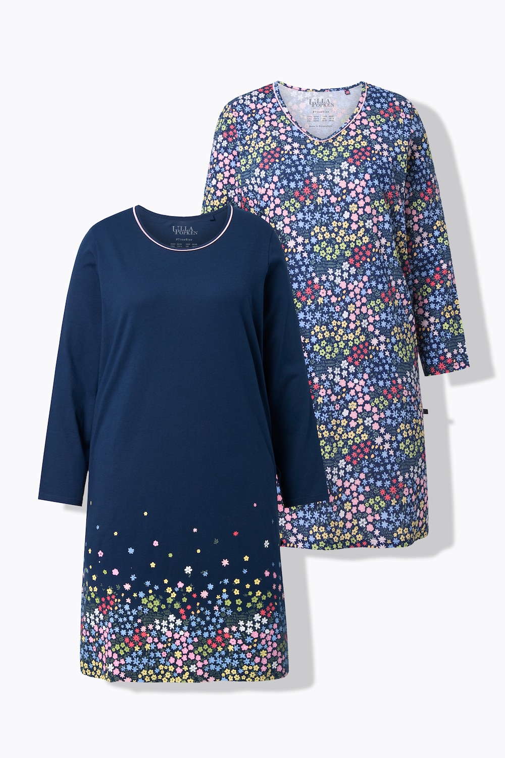 Bigshirts, 2er-Pack, Rundhals-/ V-Ausschnitt, Langarm