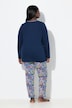 Pyjama, Blüten, Rundhals, Langarm