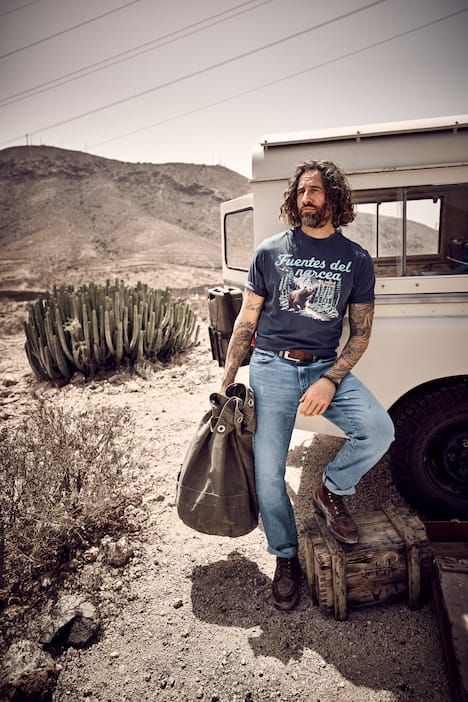 JP1880 T-Shirt, Halbarm, Vintage-Look, Brustprint, bis 8 XL