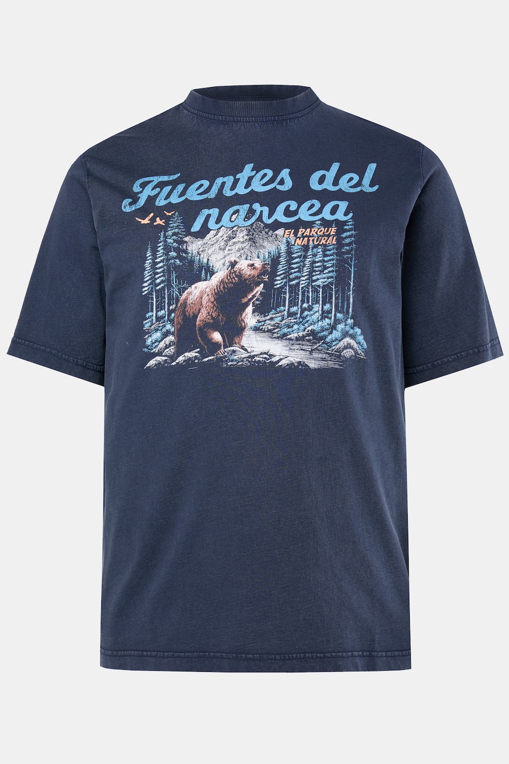 JP1880 T-shirt, korte mouwen, vintage look, borstprint, tot 8XL