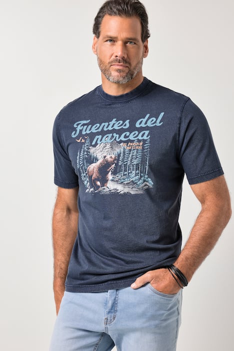 JP1880 T-Shirt, Halbarm, Vintage-Look, Brustprint, bis 8 XL