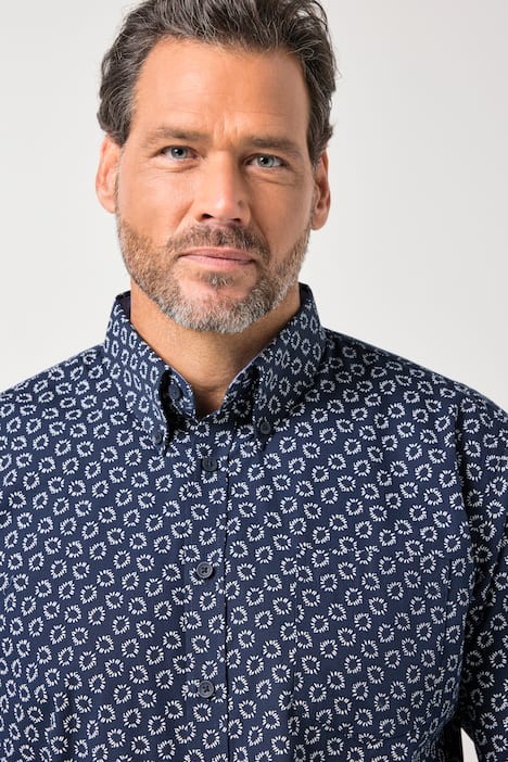 JP1880 Hemd, Langarm, Buttondown-Kragen, florales Muster, Modern Fit, bis 8 XL