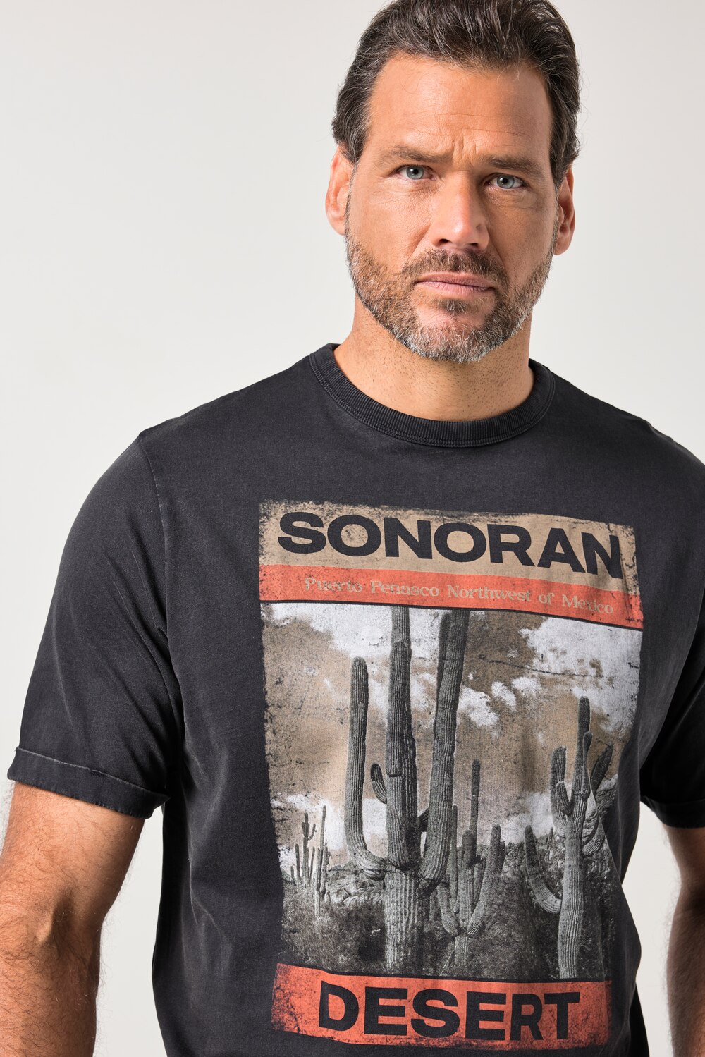 Stora storlekar T-shirt, Her, svart, storlek: L, Bomull, JP1880