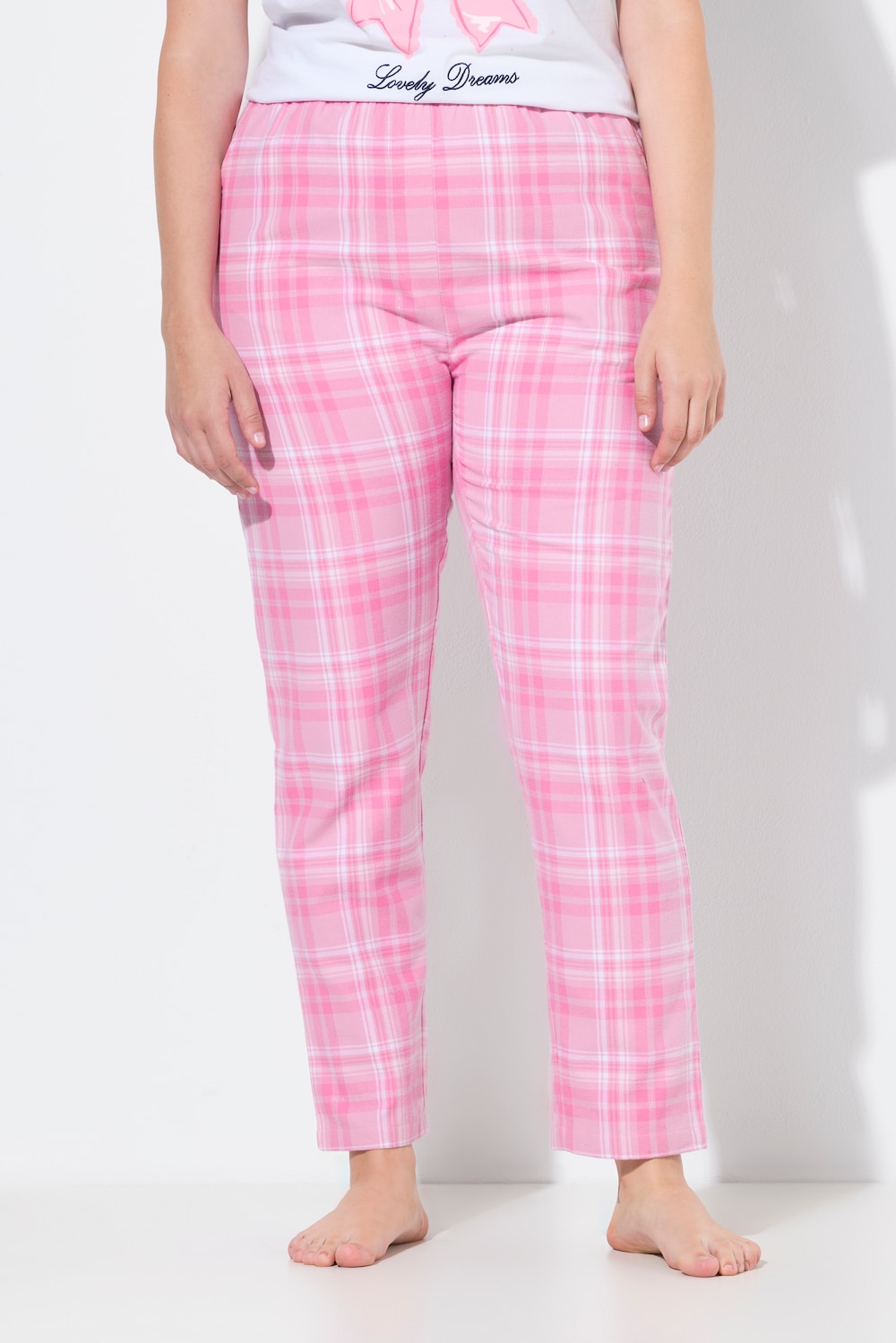 Große Größen Pyjamahose, Damen, rosa, Größe: 54/56, Baumwolle, Ulla Popken