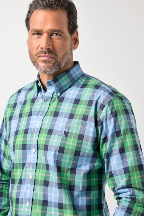 JP1880 Karohemd, Langarm, Buttondown-Kragen, Modern Fit, bis 8 XL